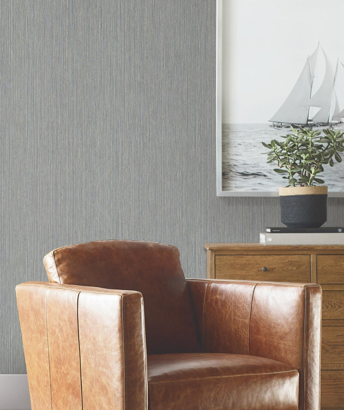 Ronald Redding Designs Atticus Navy String Wallpaper