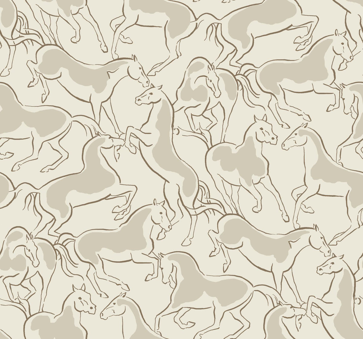 Ronald Redding Designs Dressage Beige Stallions Wallpaper