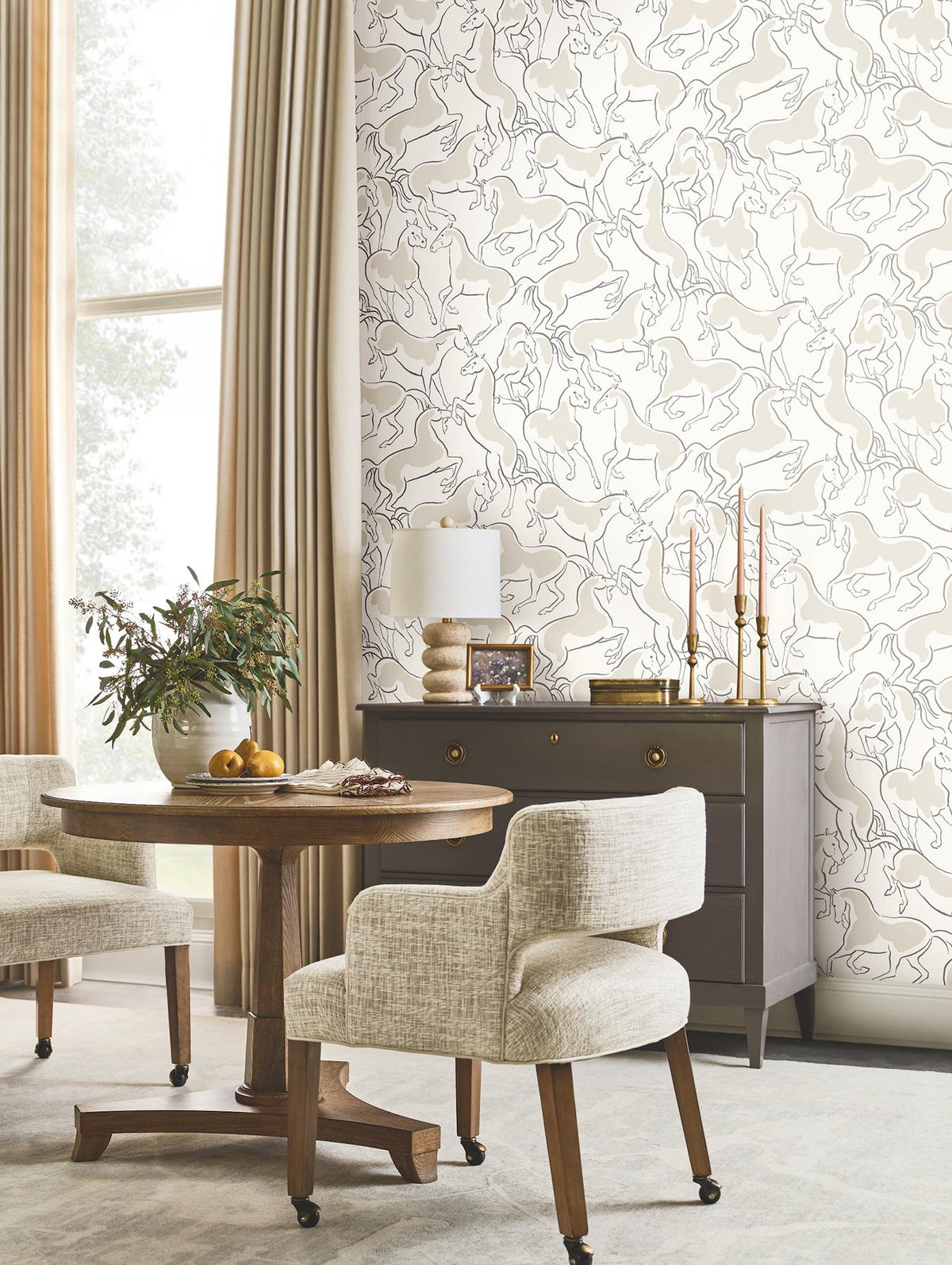 Ronald Redding Designs Dressage White Stallions Wallpaper
