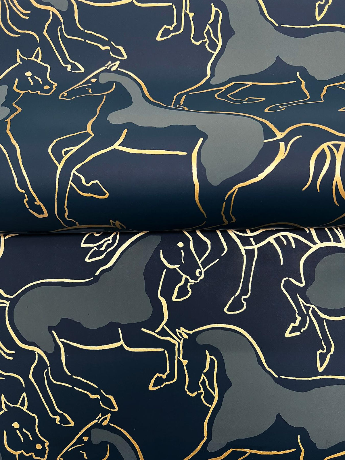 Ronald Redding Designs Dressage Navy Stallions Wallpaper