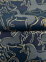 Ronald Redding Designs Dressage Navy Stallions Wallpaper