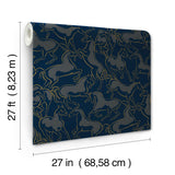 Ronald Redding Designs Dressage Navy Stallions Wallpaper