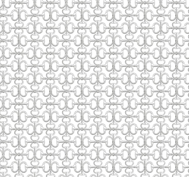 Ronald Redding Designs Polo White Horse Bits Wallpaper