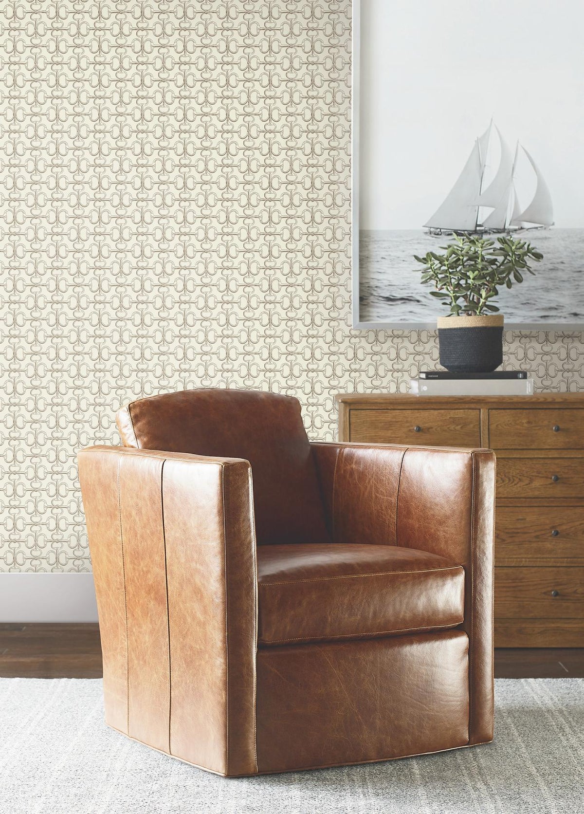 Ronald Redding Designs Polo Beige Horse Bits Wallpaper