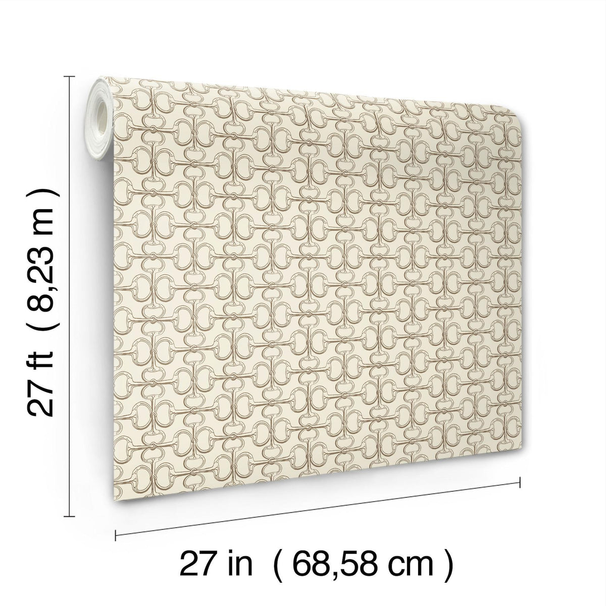 Ronald Redding Designs Polo Beige Horse Bits Wallpaper