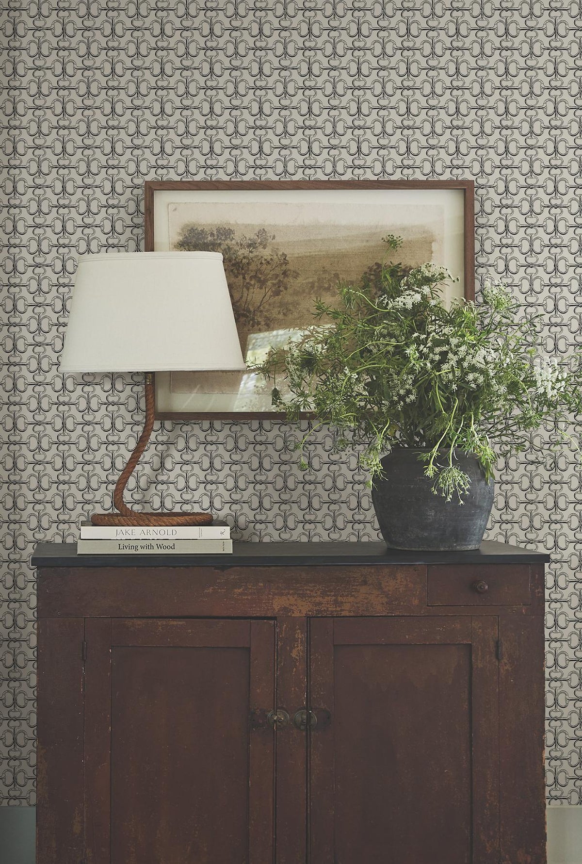 Ronald Redding Designs Polo Taupe Horse Bits Wallpaper