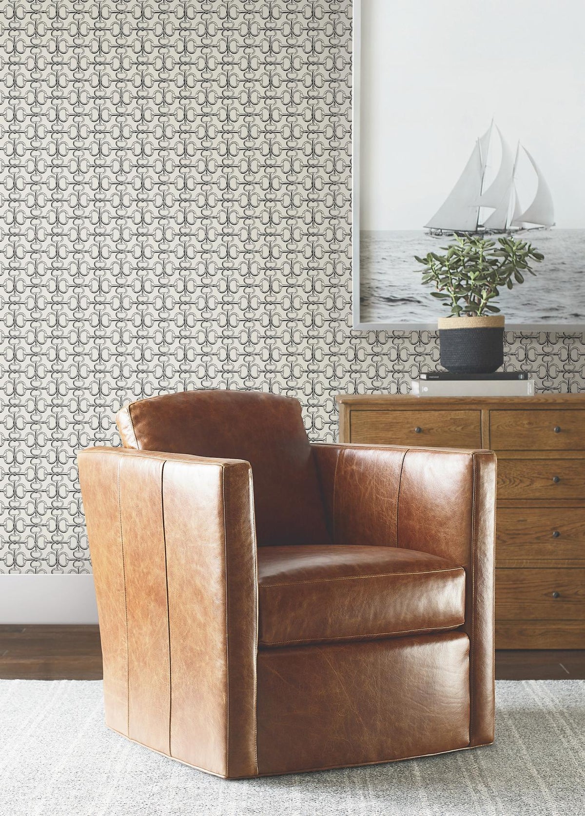Ronald Redding Designs Polo Taupe Horse Bits Wallpaper