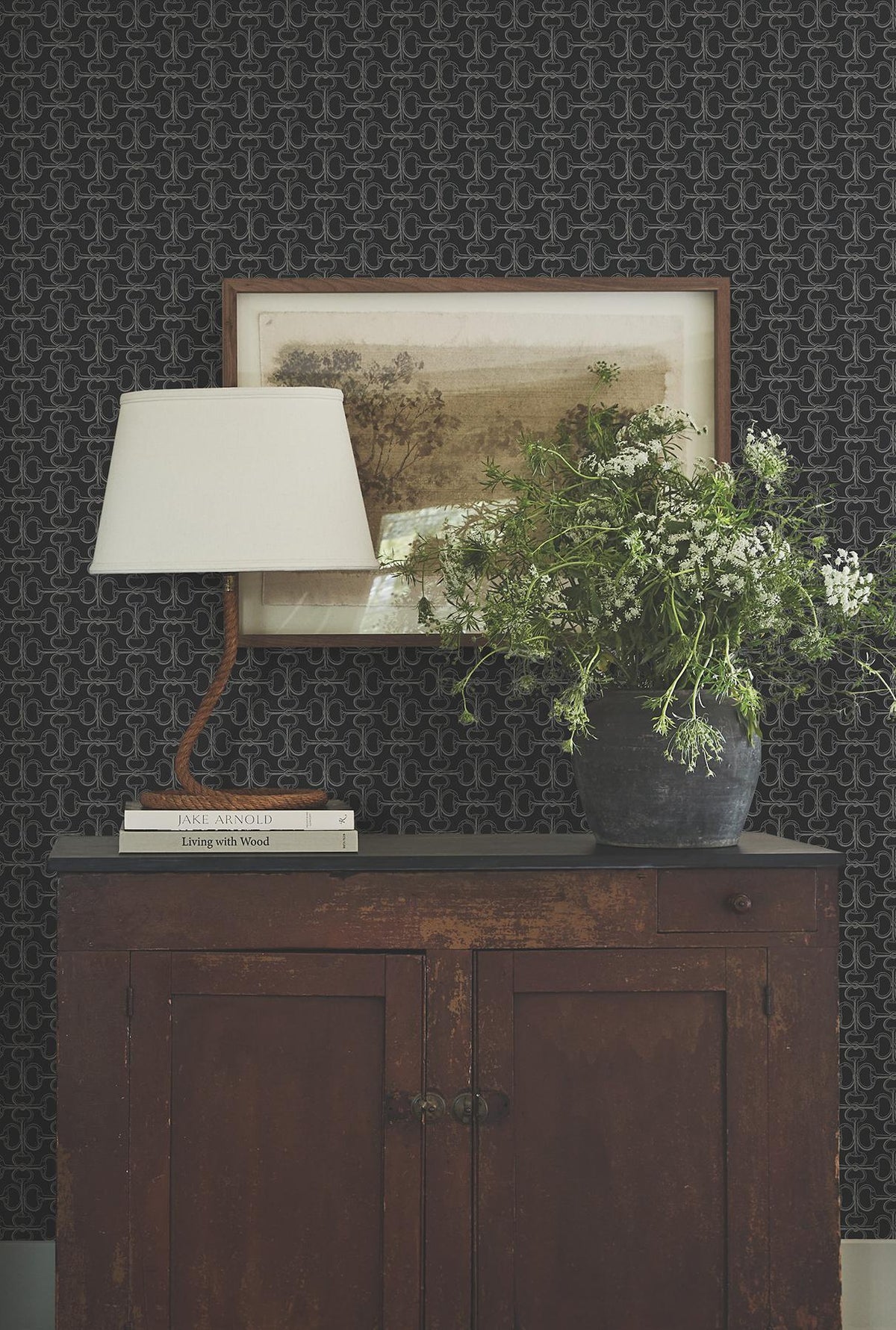 Ronald Redding Designs Polo Black Horse Bits Wallpaper