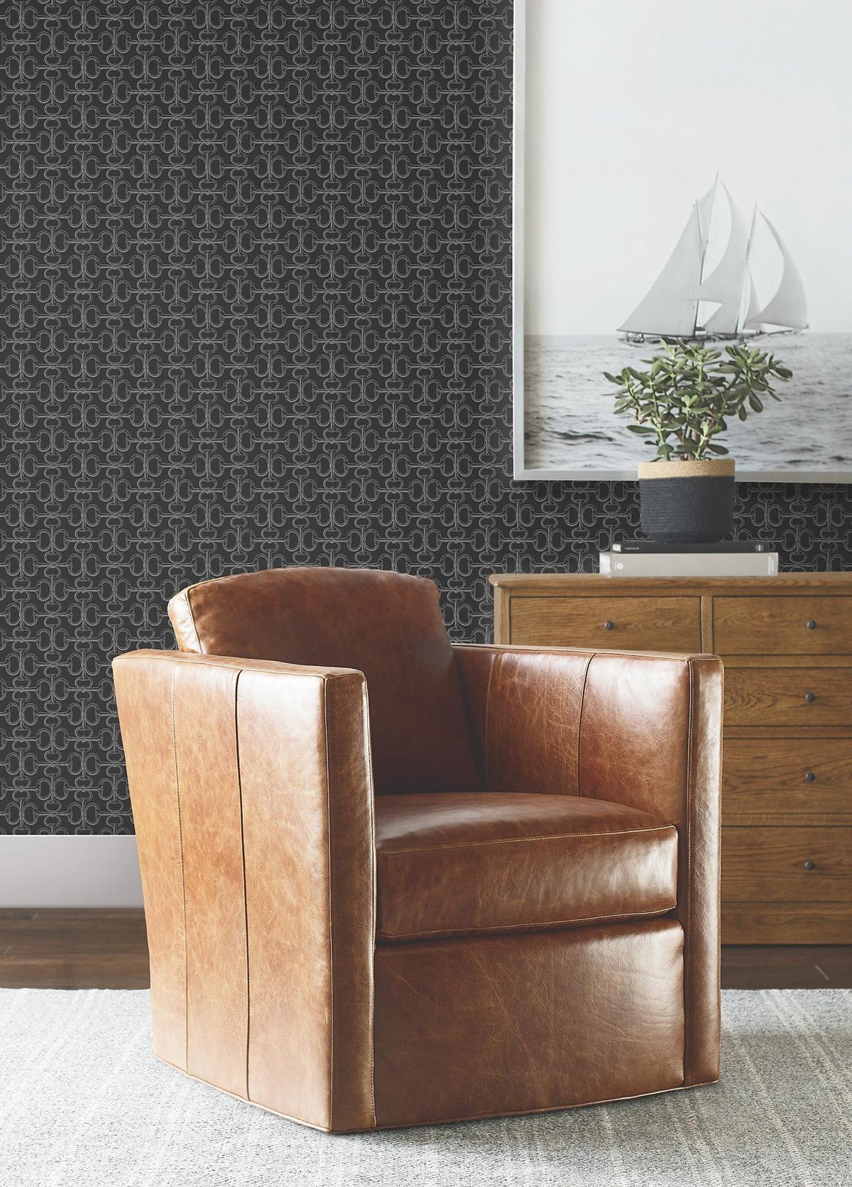 Ronald Redding Designs Polo Black Horse Bits Wallpaper