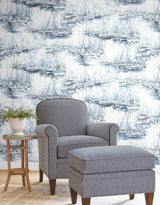Ronald Redding Designs Yacht Club Blue Scenic Wallpaper