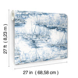 Ronald Redding Designs Yacht Club Blue Scenic Wallpaper