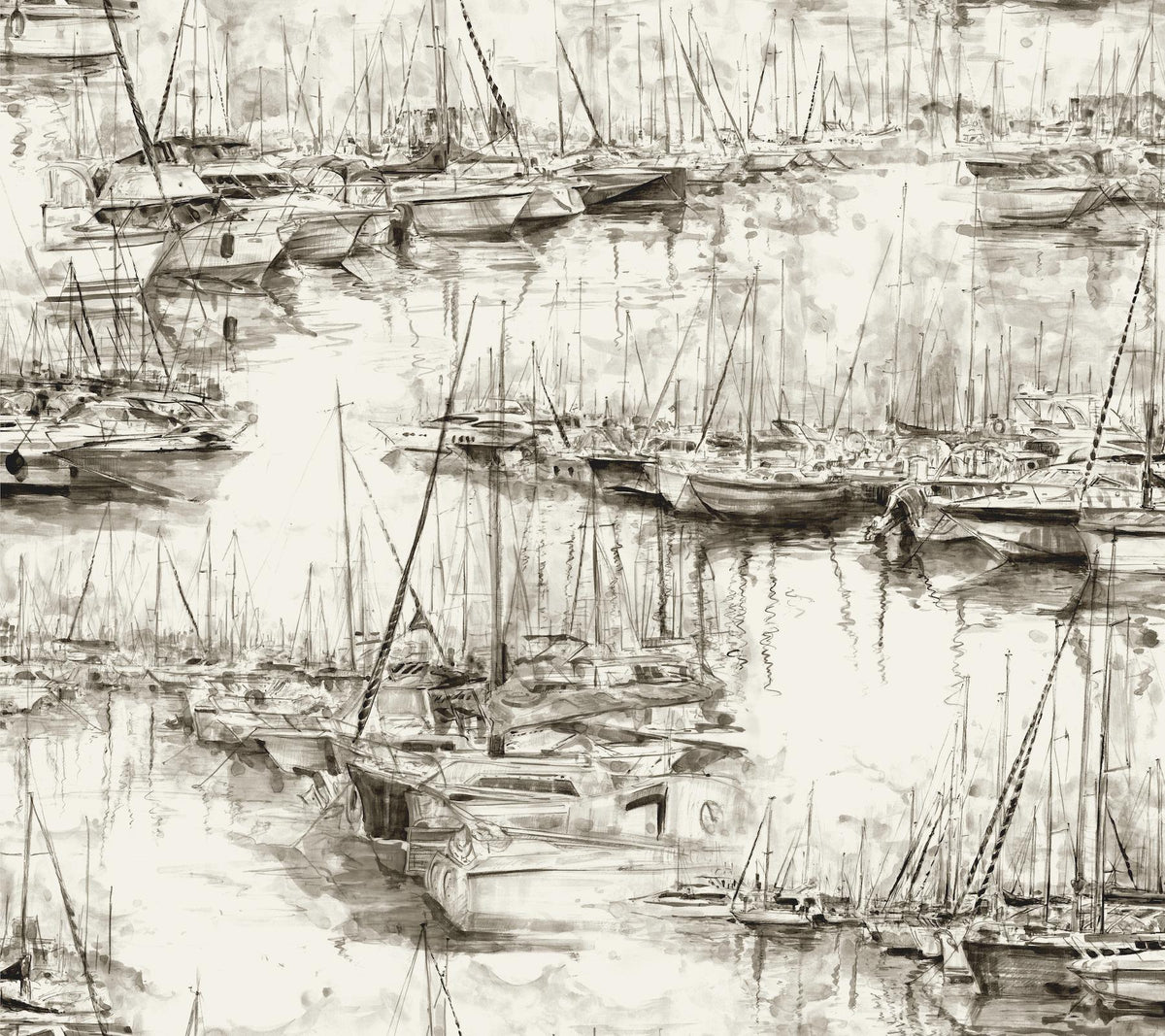 Ronald Redding Designs Yacht Club Taupe Scenic Wallpaper