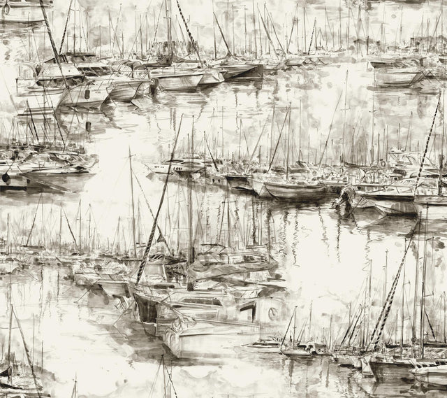 Ronald Redding Designs Yacht Club Taupe Scenic Wallpaper