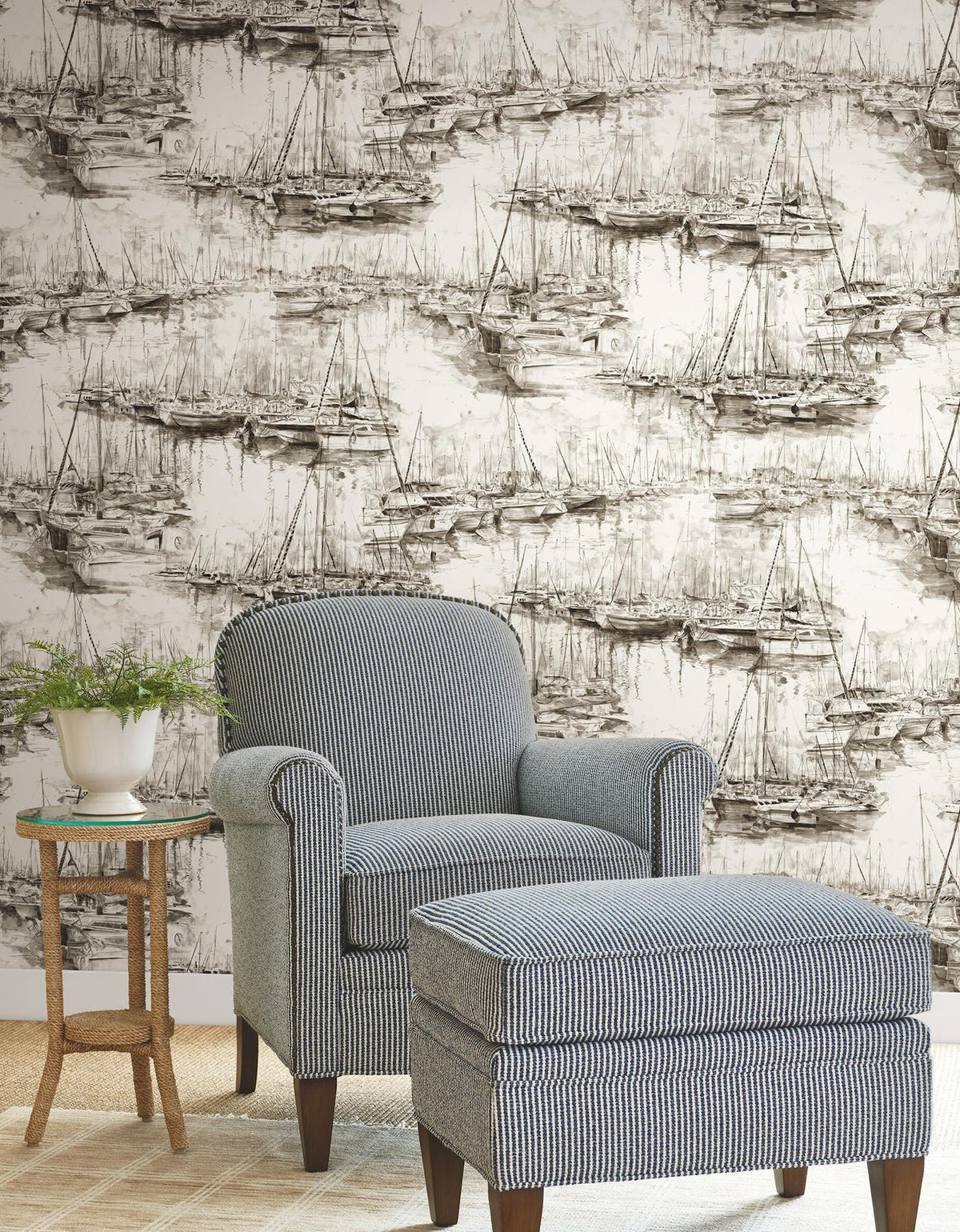 Ronald Redding Designs Yacht Club Taupe Scenic Wallpaper