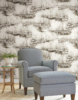 Ronald Redding Designs Yacht Club Taupe Scenic Wallpaper