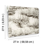 Ronald Redding Designs Yacht Club Taupe Scenic Wallpaper