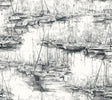 Ronald Redding Designs Yacht Club Charcoal Scenic Wallpaper