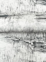 Ronald Redding Designs Yacht Club Charcoal Scenic Wallpaper