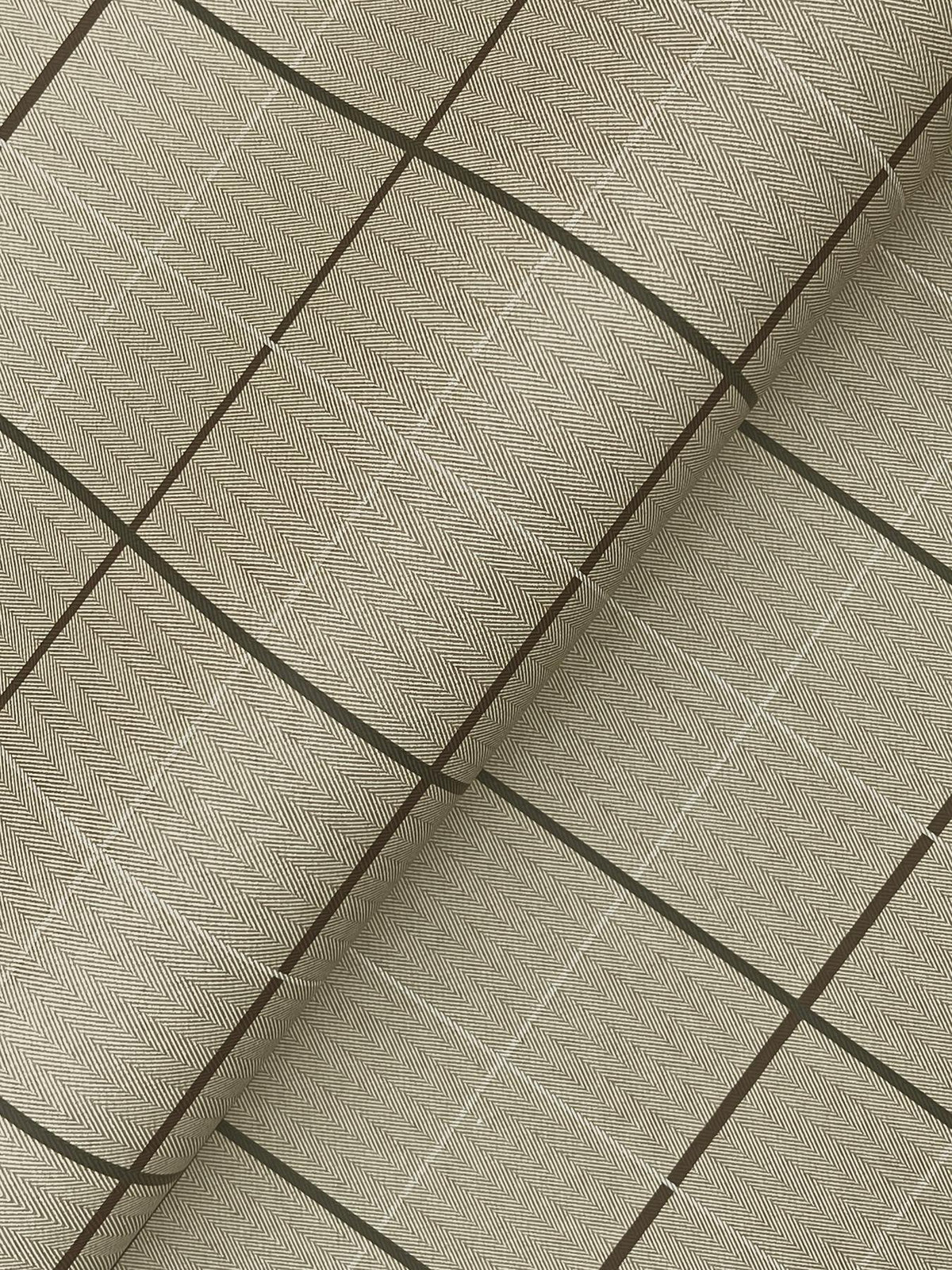 Ronald Redding Designs Tattersall Brown Plaid Wallpaper