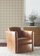 Ronald Redding Designs Tattersall Brown Plaid Wallpaper