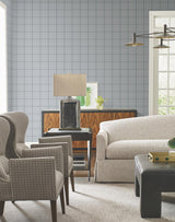 Ronald Redding Designs Tattersall Blue Plaid Wallpaper
