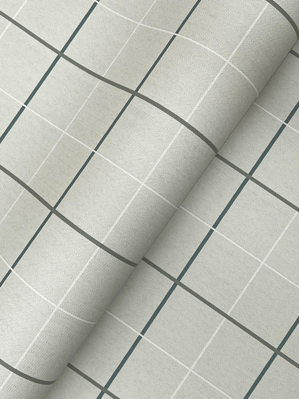 Ronald Redding Designs Tattersall Grey Plaid Wallpaper