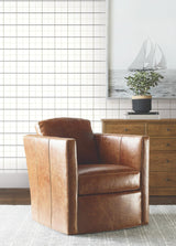 Ronald Redding Designs Tattersall White Plaid Wallpaper