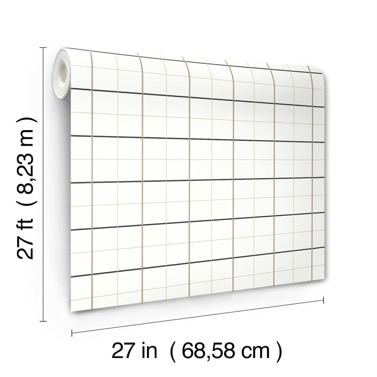 Ronald Redding Designs Tattersall White Plaid Wallpaper