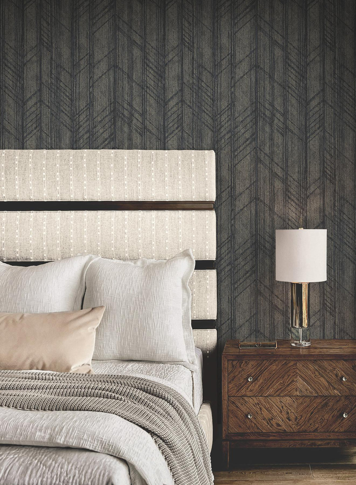 Ronald Redding Designs Winthrop Slate Geometric Wallpaper