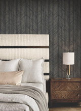 Ronald Redding Designs Winthrop Slate Geometric Wallpaper