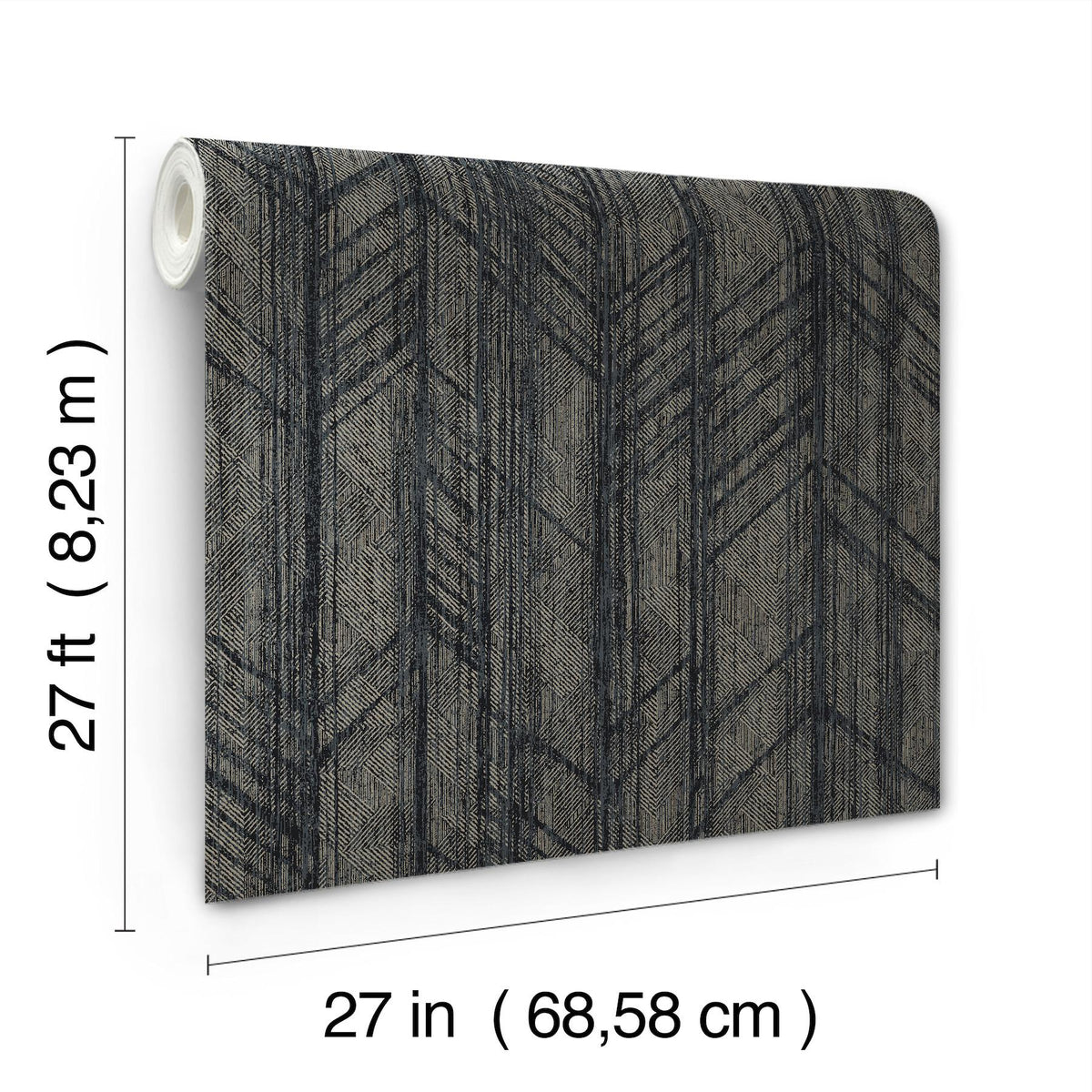 Ronald Redding Designs Winthrop Slate Geometric Wallpaper