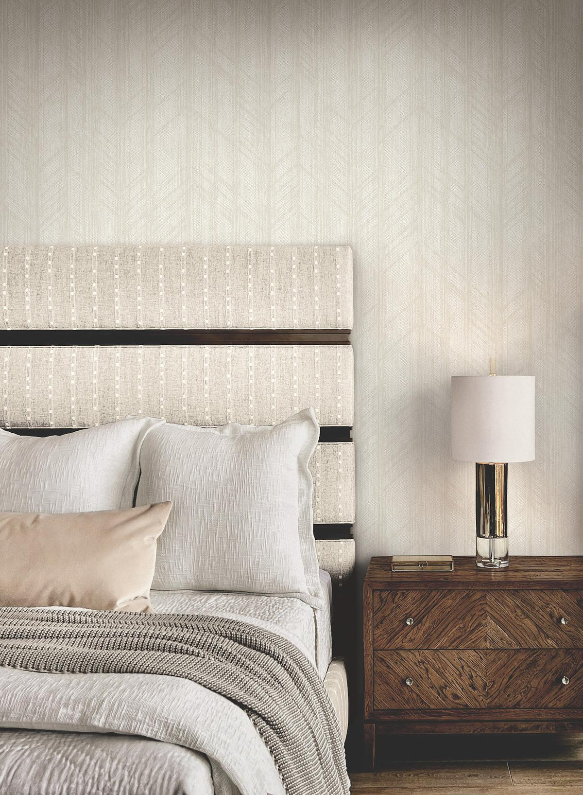 Ronald Redding Designs Winthrop Beige Geometric Wallpaper