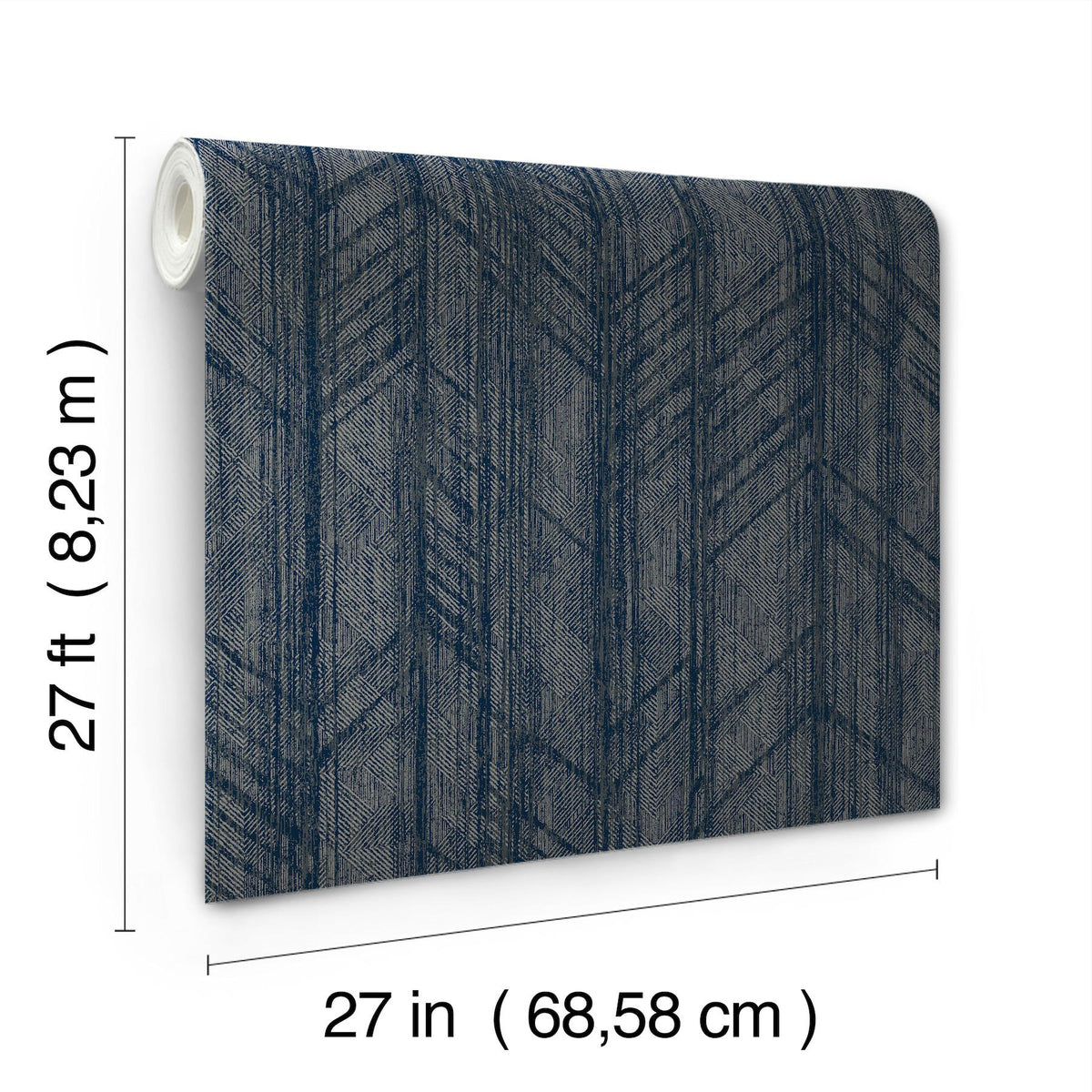 Ronald Redding Designs Winthrop Navy Geometric Wallpaper