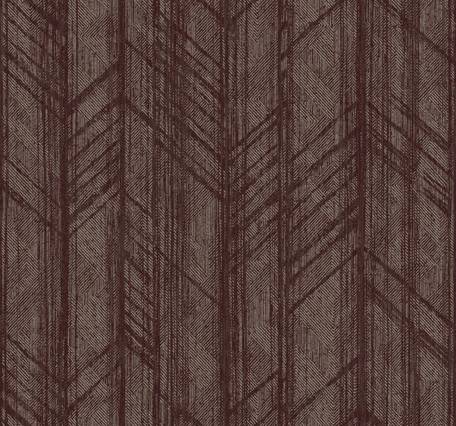 Ronald Redding Designs Winthrop Merlot Geometric Wallpaper