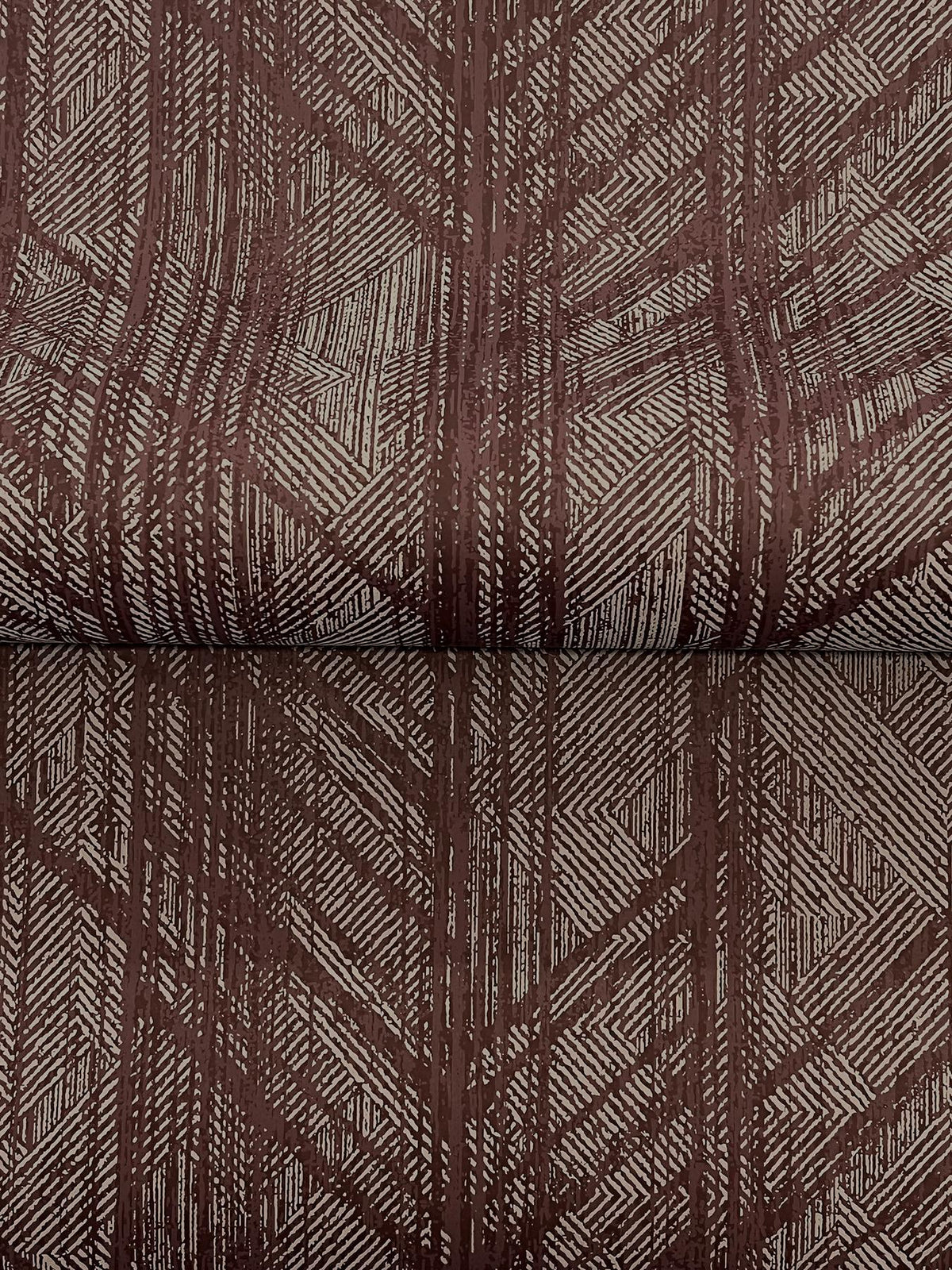 Ronald Redding Designs Winthrop Merlot Geometric Wallpaper