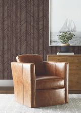 Ronald Redding Designs Winthrop Merlot Geometric Wallpaper