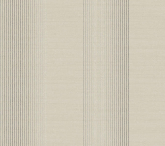 Ronald Redding Designs Archer Stripe Taupe Faux Linen Wallpaper