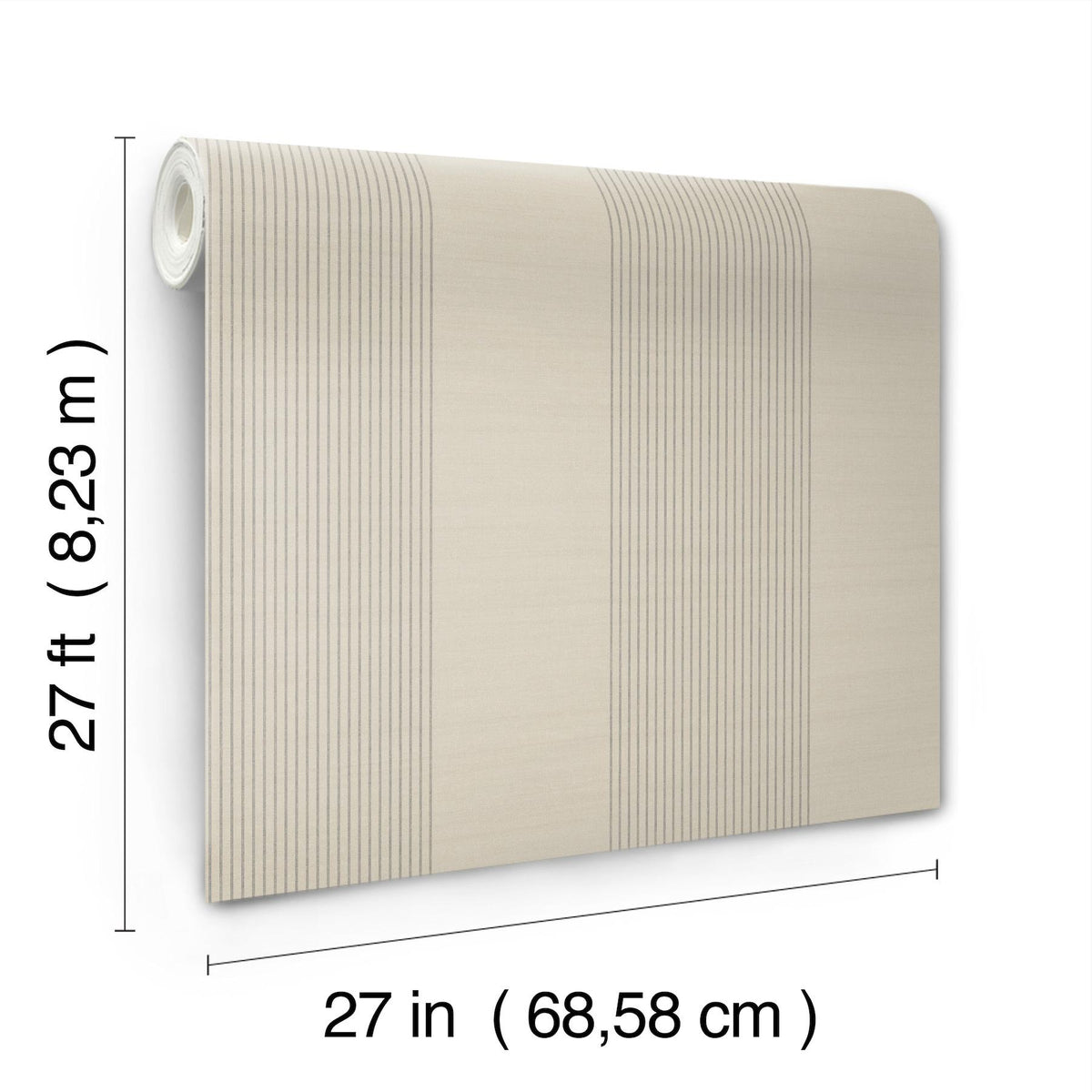 Ronald Redding Designs Archer Stripe Taupe Faux Linen Wallpaper