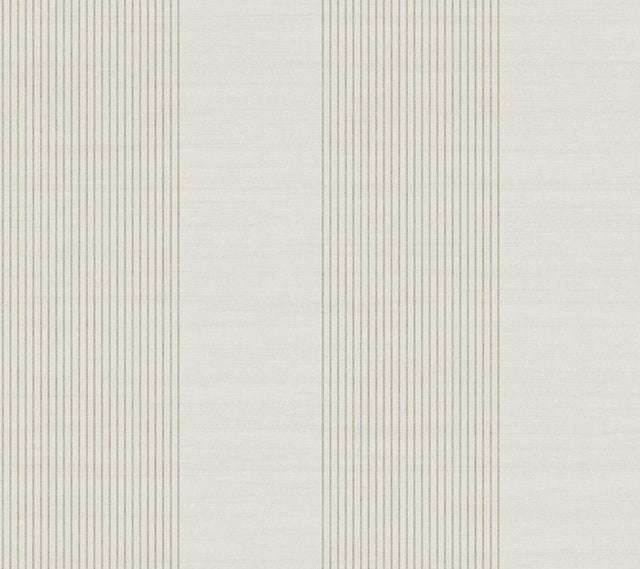 Ronald Redding Designs Archer Stripe Light Grey Faux Linen Wallpaper