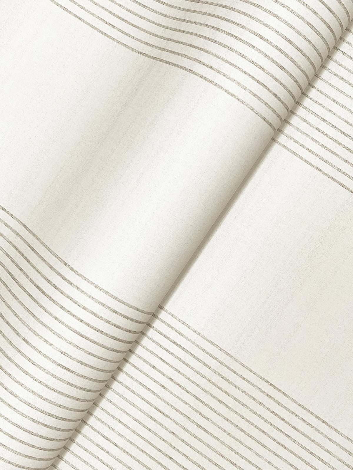 Ronald Redding Designs Archer Stripe Light Grey Faux Linen Wallpaper