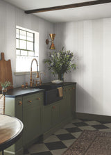 Ronald Redding Designs Archer Stripe Light Grey Faux Linen Wallpaper