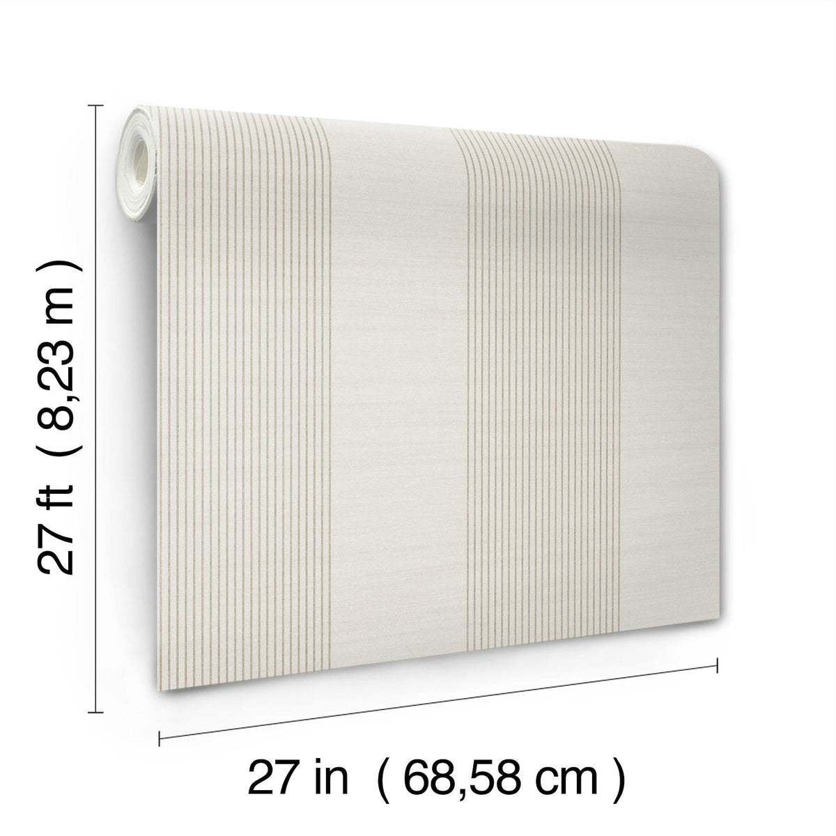 Ronald Redding Designs Archer Stripe Light Grey Faux Linen Wallpaper