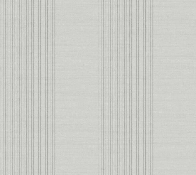 Ronald Redding Designs Archer Stripe Grey Faux Linen Wallpaper