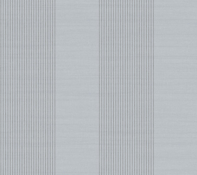 Ronald Redding Designs Archer Stripe Blue Faux Linen Wallpaper
