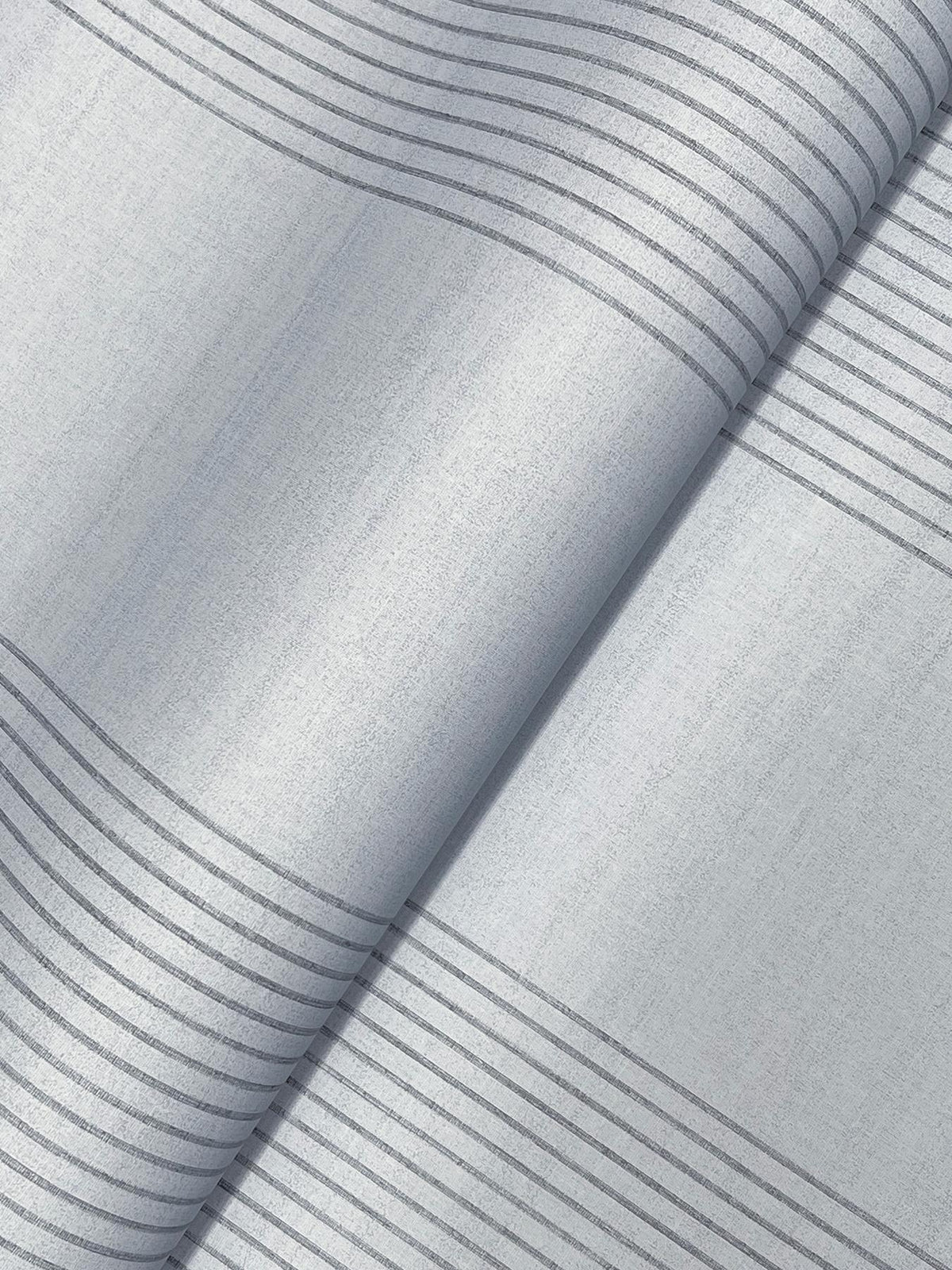 Ronald Redding Designs Archer Stripe Blue Faux Linen Wallpaper