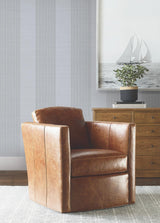 Ronald Redding Designs Archer Stripe Blue Faux Linen Wallpaper