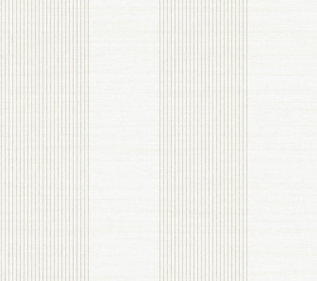 Ronald Redding Designs Archer Stripe White Faux Linen Wallpaper