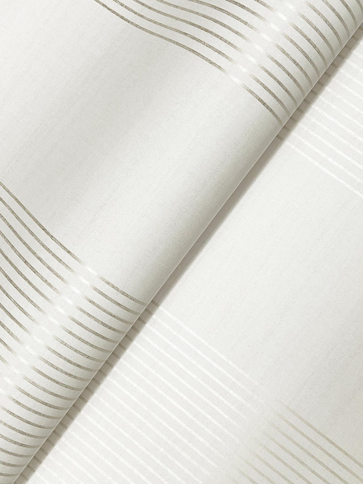Ronald Redding Designs Archer Stripe White Faux Linen Wallpaper