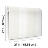 Ronald Redding Designs Archer Stripe White Faux Linen Wallpaper