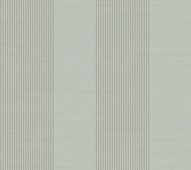 Ronald Redding Designs Archer Stripe Sage Faux Linen Wallpaper